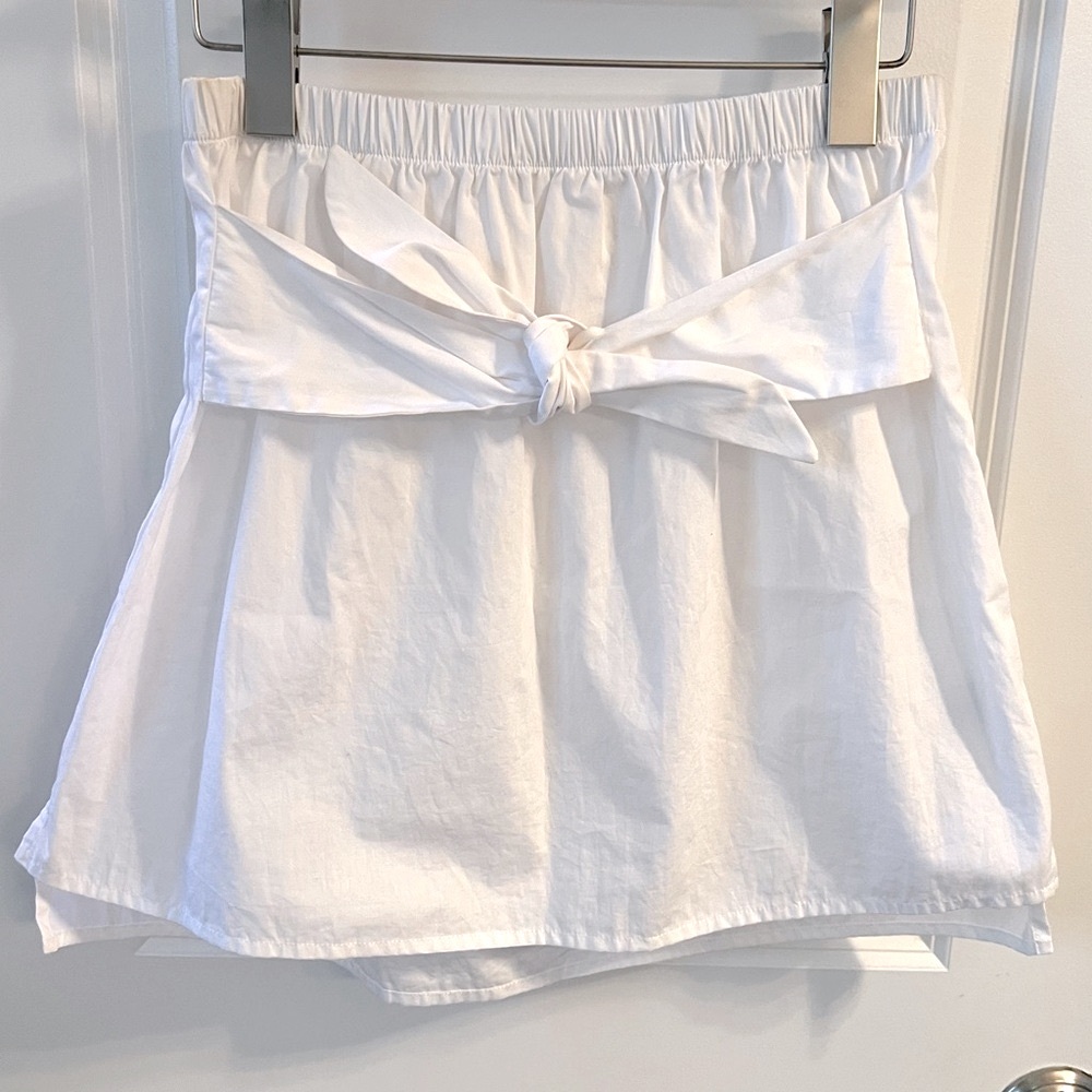 J.O.A. Los Angeles White Mini Skirt w Bow, Women’s Sz S